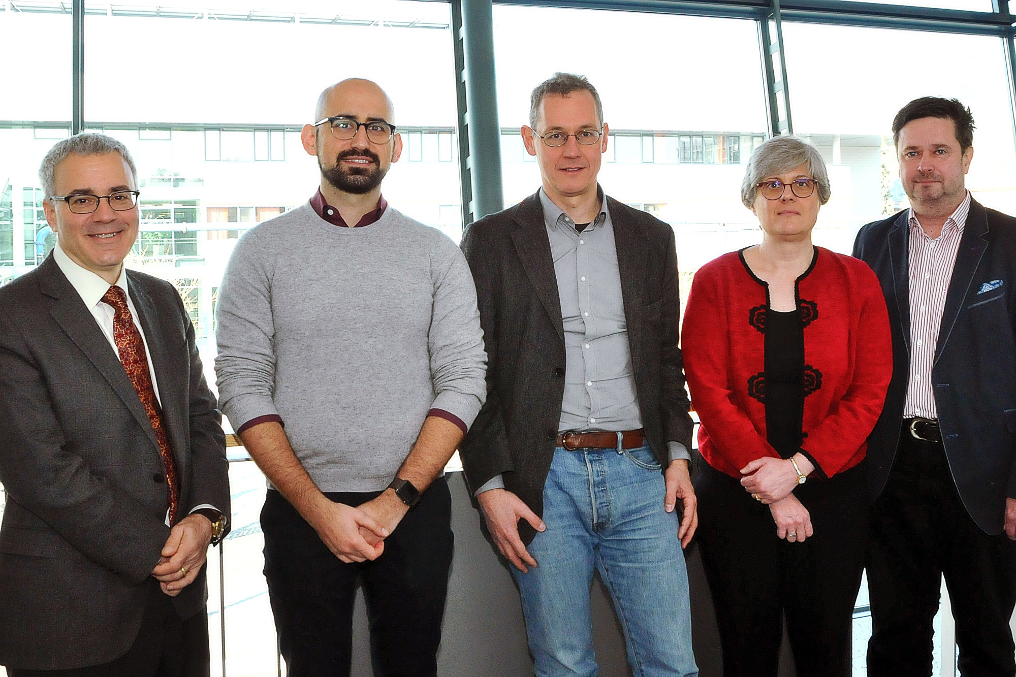 The scientific advisory board (Dr. G. Hripcsak, A. Zehir, PhD, Prof. Dr. S. Schulz, L. McShane, PhD, Dr. K.-U. Heitmann) (Photo: L. Laufer)